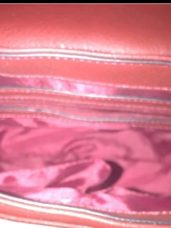 Red Leather Crossbody Bag with Stud Accents - Picture 4 of 8